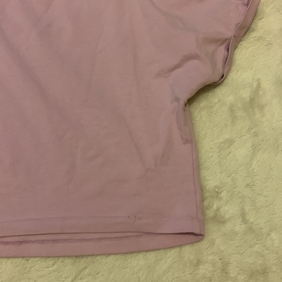 Garage Lavender Crop T-Shirt with Shoulder Stripes Size M - Picture 6 of 6